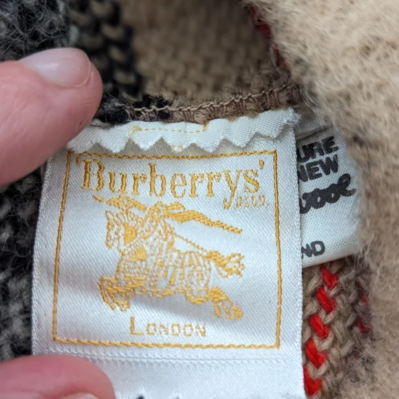 Burberry Tan and Black Striped Beret - Picture 5 of 8